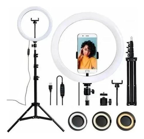 Kit Iluminador Ring Light 12 Polegadas 30 Cm Tripé E Dimmer