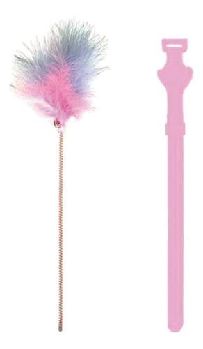 Cat Feather Teaser Con Bell Teasing Wand Silicone Neck Wrap