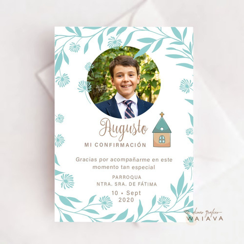 Imagen 7 de 9 de Estampas Primera Comunión Tarjetas Nenes Con Foto X 4u