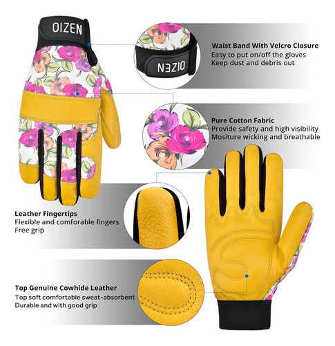 Guantes De Cuero De Vaca Resistentes Para Mujer, A Prueba De