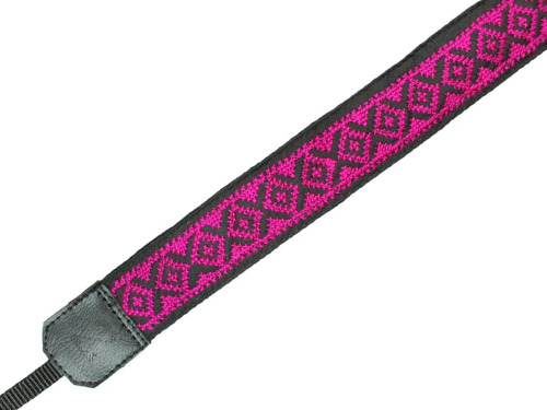Correa Artesanal Para Cámara, Zavy, Kukulkan Color Fucsia