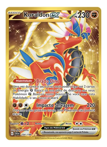 Carta Pokémon Koraidon Ex Dourado Escarlate E Violeta