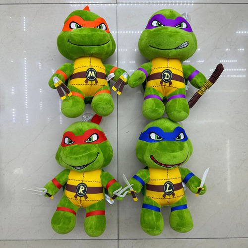 4 Peluches De Tortugas Ninja Mutantes