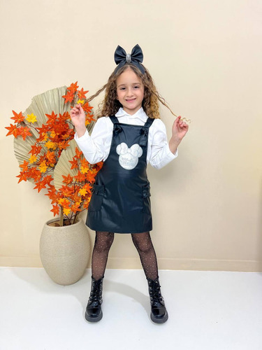 Conj Minnie Manga Longa Infantil