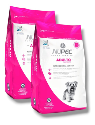 Kit De 2 Nupec Adulto Razas Pequeñas 2k Croqueta 24%proteína