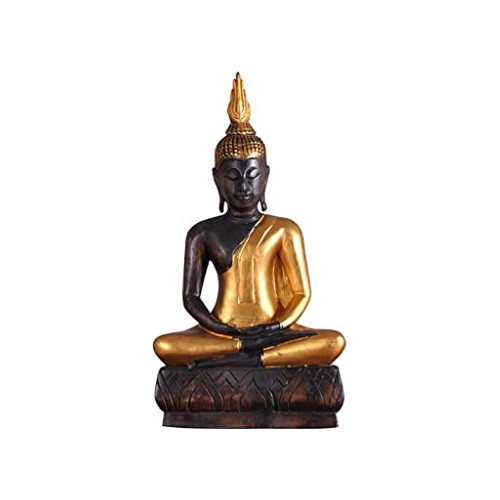 Estátua De Buda De Madera Dorada Para Decoración Zen En Casa