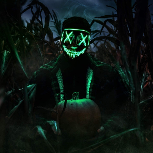 Imagen 7 de 10 de Máscara Luz Led La Purga Halloween The Purge Colores Calidad