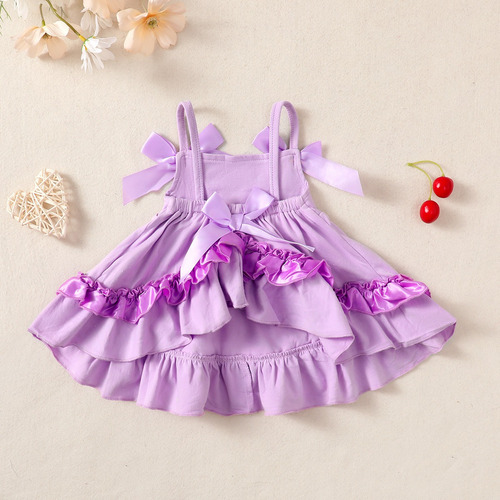 Lindo Vestido De Tirantes Macaron Para Niñas Hibobi