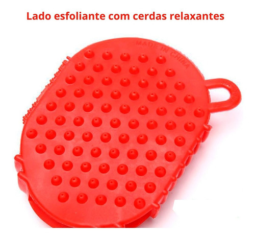Luva Prática Massageadora Corporal Manual Com 7 Esfera Cor Vermelho