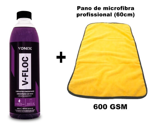 Shampoo Automotivo Neutro Concentrado V-floc 500ml Vonixx   