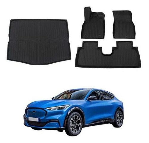 Bomely Fit 2023 Ford Mustang Mach-e Floor Mats Trunk B86lt