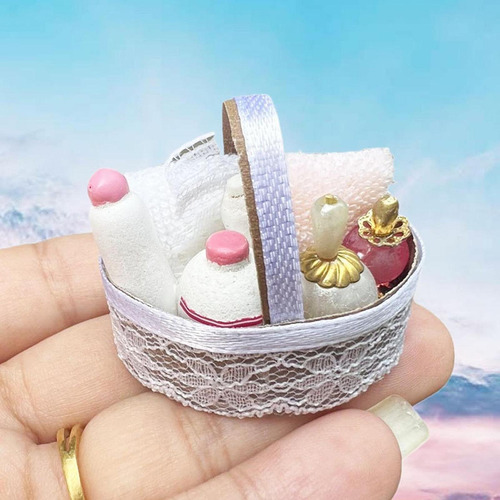 Cesta De Baño Para Casa De Muñecas A Escala 1:12, Cesta De