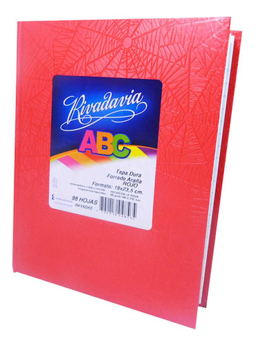 Cuaderno Rivadavia Abc Cosido 98 Hojas Rayadas Forrado Rojo