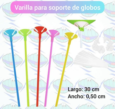 Palitos Pitillos Plásticos Para Globos Metalizados Docena 