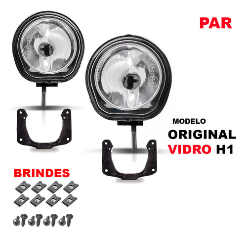 Par Farolete Auxiliar  Farol Milha Vidro Fiat H1 Universal 