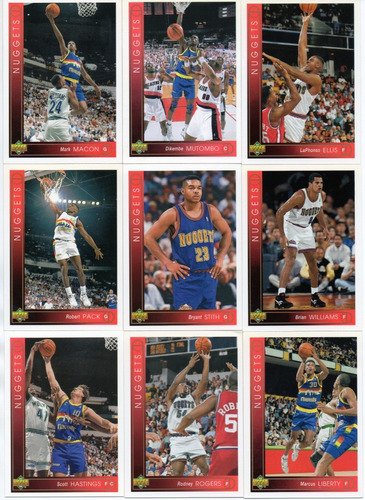 1993-94 Upper Deck Set ( 11 ) Tarjetas Denver Nuggets