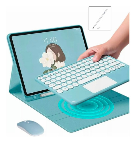 Funda Con Teclado Mouse+ Lapiz Para Galaxy Tab A8 10.5 X200