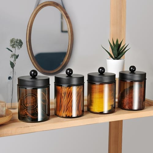 Soporte Para Bastoncillos De Algodón Con Tapa De Metal Negro