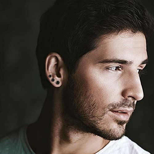 20 Pares De Aretes Negros Para Hombres Y Mujeres, Aretes Cua