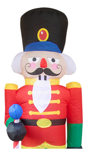Cascanueces Inflable Navideño De 8 Pies Con 3 Luces Led