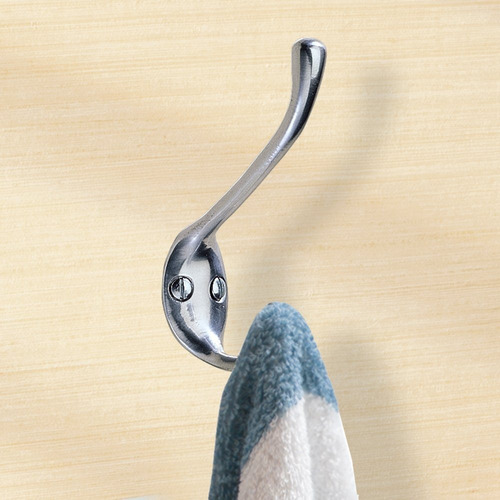 Percha Gancho Gota Doble Vertical Cromo Diseño Moderno
