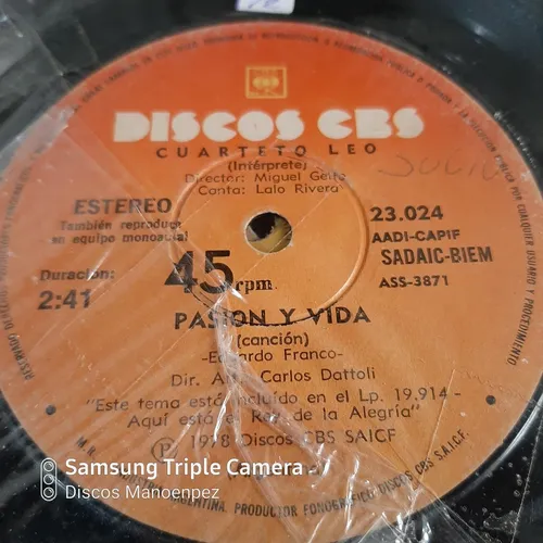 Simple Cuarteto Leo Discos Cbs 23024 C2 (Usado)