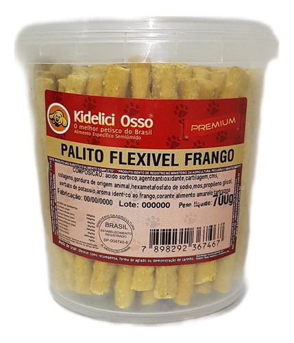 Palito Flexivel - Kidelici Osso - Sabor Frango - 700g (pote)
