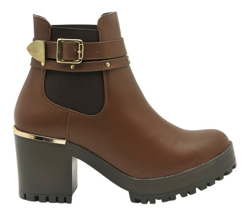 Imagen 3 de 4 de Botín Casual Mujer Madera Plataforma Chunky 607-1112