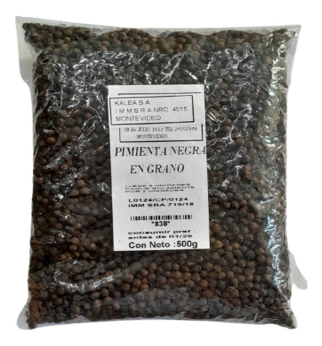 Pimienta Negra En Grano 500gr Lleve 3 Y Pague 3