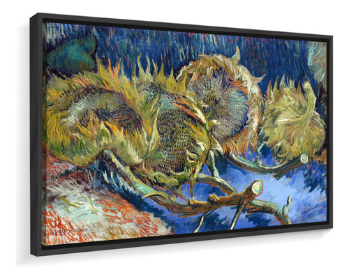 Quadro Canvas Van Gogh Quatro Girassóis Cortados 100x60