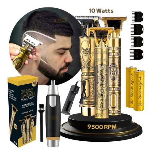 Maquininha Acabamento Ultrabarber Maxshaver Bivolt + Nariz