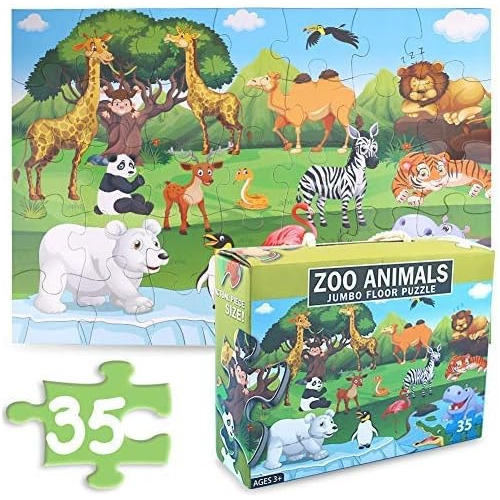 Puzzle Jumbo Animales Del Zoo 35 Pcs.