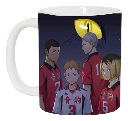 Taza Haikyuu Con Varios Equipos Negro Taza Nekoma 2