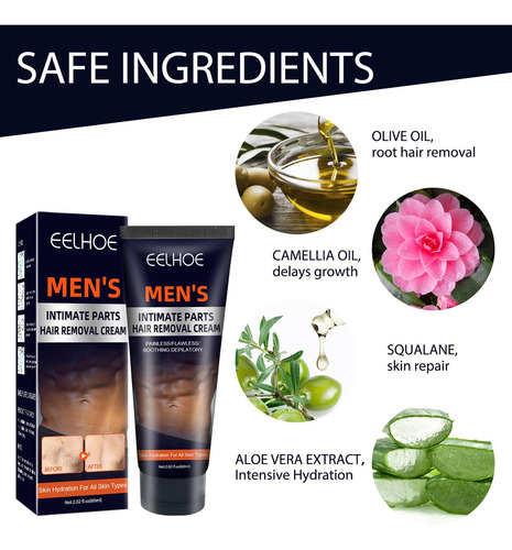 Crema Depilatoria Para Las Partes Íntimas De Los Hombres,