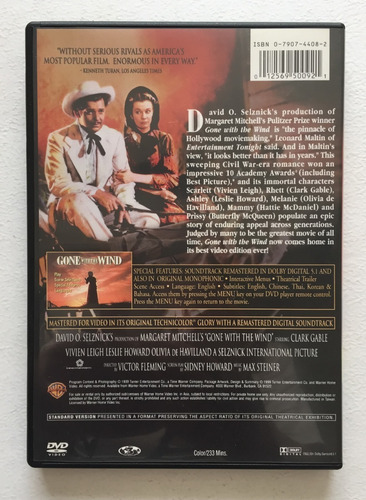 Dvd Gone With The Wind ( Región 3) Lo Que El Viento Se Llevó (Usado)