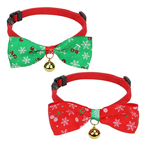 2pcs Collar De Mascotas De Navidad, Qkurt Ajustable Mnds5