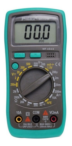 Multímetro Profesional Tester Proskit Mt-1210 Digital Mide Voltaje Ac Dc Diodos Resistencia Amperaje
