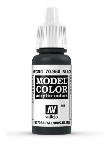 Imagen 1 de 4 de Vallejo Negro 70950 Model Color Acrilica Al Agua Modelismo 