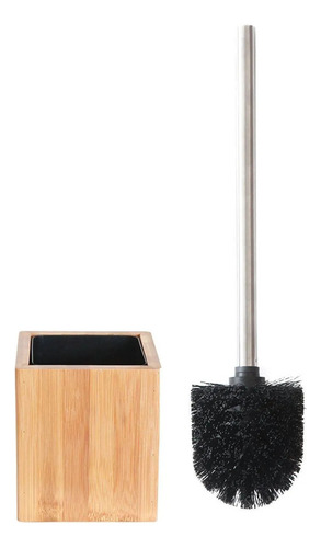 Escova Sanitária Inox Com Suporte Bambu Vaso Banheiro Lavabo