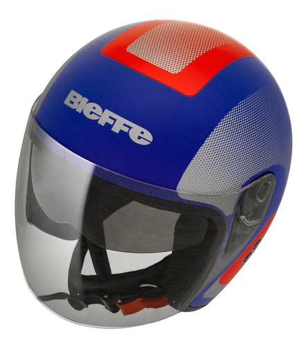 Capacete Bieffe Allegro Doccia Azul Metálico Vermelho Lançam