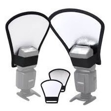 Imagen 2 de 9 de Rebotador Reflector Difusor Universal Para Flash - 2 En 1