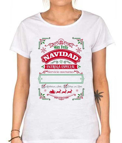 Remera De Mujer Muy Feliz Navidad Entrega Especial