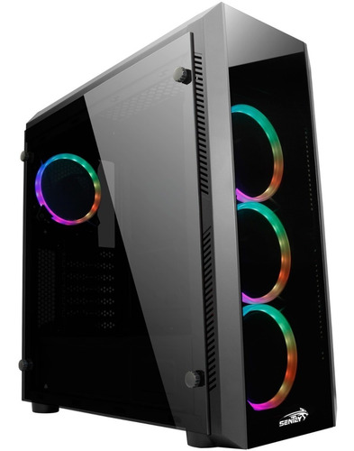 Gabinete Pc Gamer Sentey Z20 4 X Fan Rgb Vidrio Templado