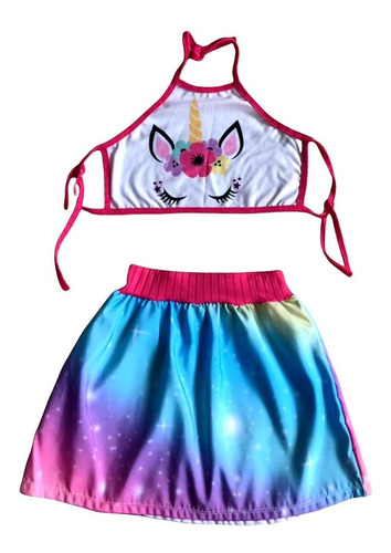 Conjunto Infantil Verão Menina Croped Fantasia 