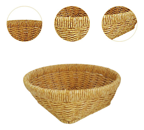 Cesta De Comida Apilable, Cesta De Mimbre De Imitación, S