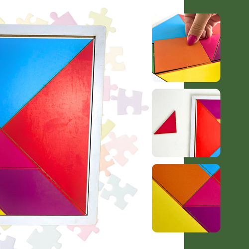 Quebra-cabeça Grupo Paraíso Mdf Tangram De 7 Peças