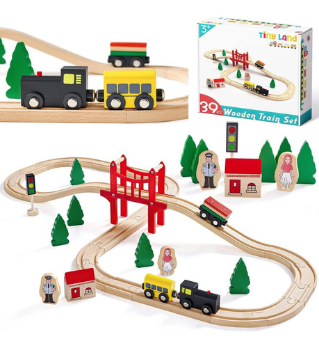 Tren De Juguete Tiny Land  De Madera Para Niños Pequeños Tjg