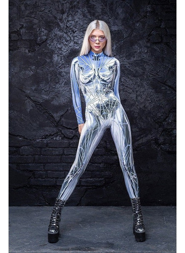 Body Con Estampado De Esqueleto Humano De Terror De Hallowee