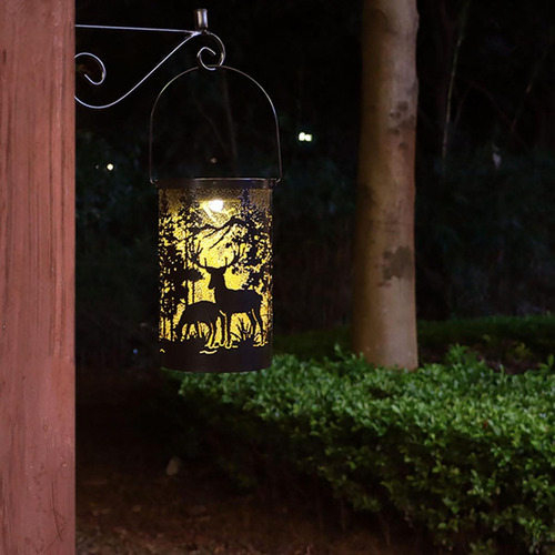 Lámpara Colgante Led Solar Con Forma De Ciervo De Hierro For