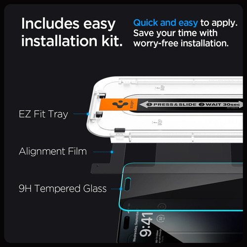Vidrio Templado Spigen Glastr Ez Fit iPhone 15 Pro Privacy